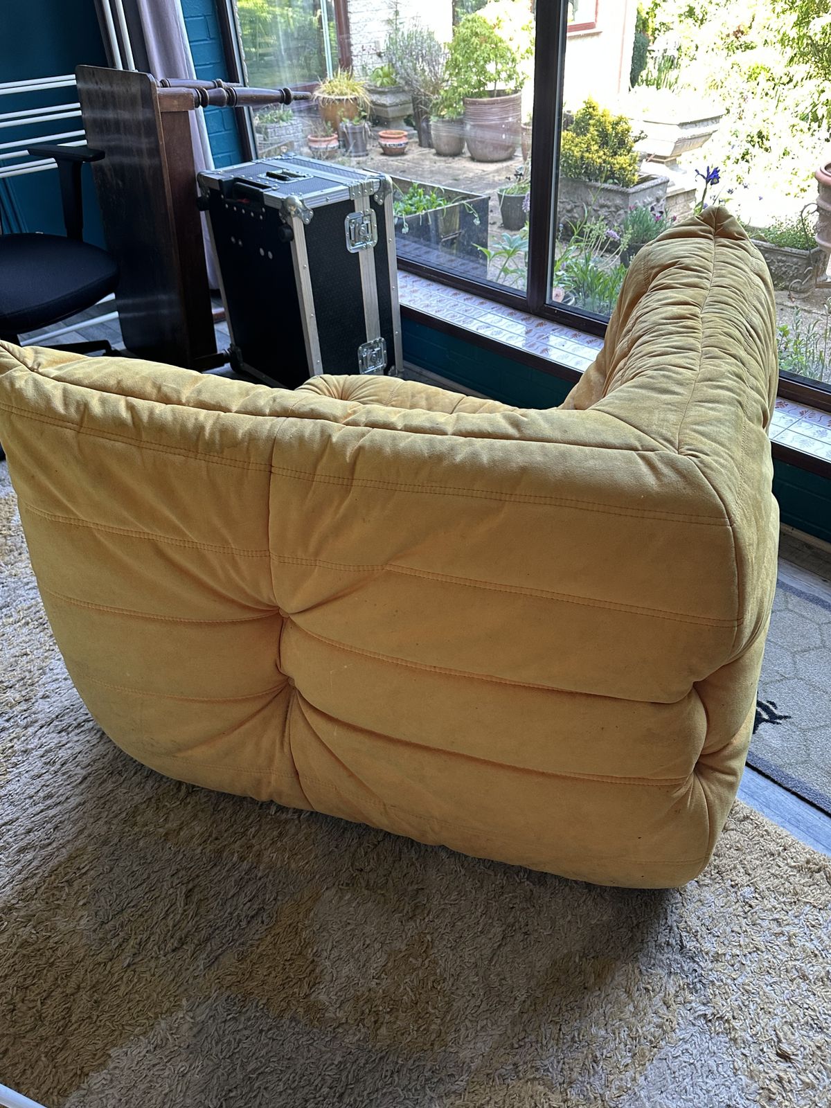 Ligne Roset Togo Corner Seat Orange Suede photo Furniture