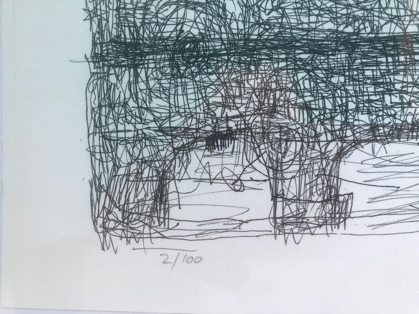 Jose Antonio Herrera Alcazar Abstract Expressionistisch Brug en Rivier Lithografie Spaanse Hedendaagse Kunst ca. 2010 photo Kunst