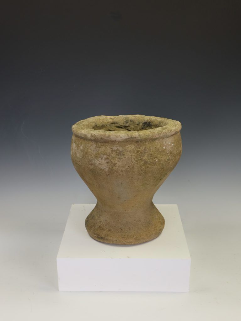 Early 18th Century Primitive Hand Carved York Stone Garden Planter photo for sale