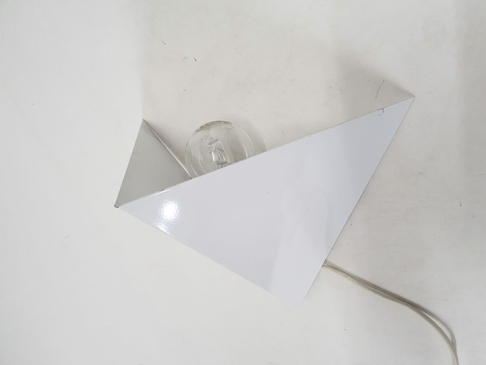 Wit Metalen Geometrische Wandlamp Van Anvia, Nederland, Ca. Jaren 1960 photo buy