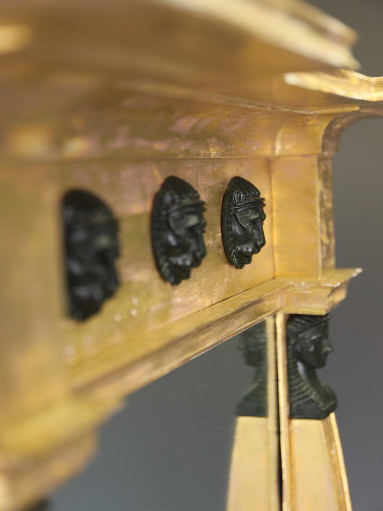 photo furniture Fine Regency Revival Giltwood & Bronze Egyptian Revival Pier Mirror