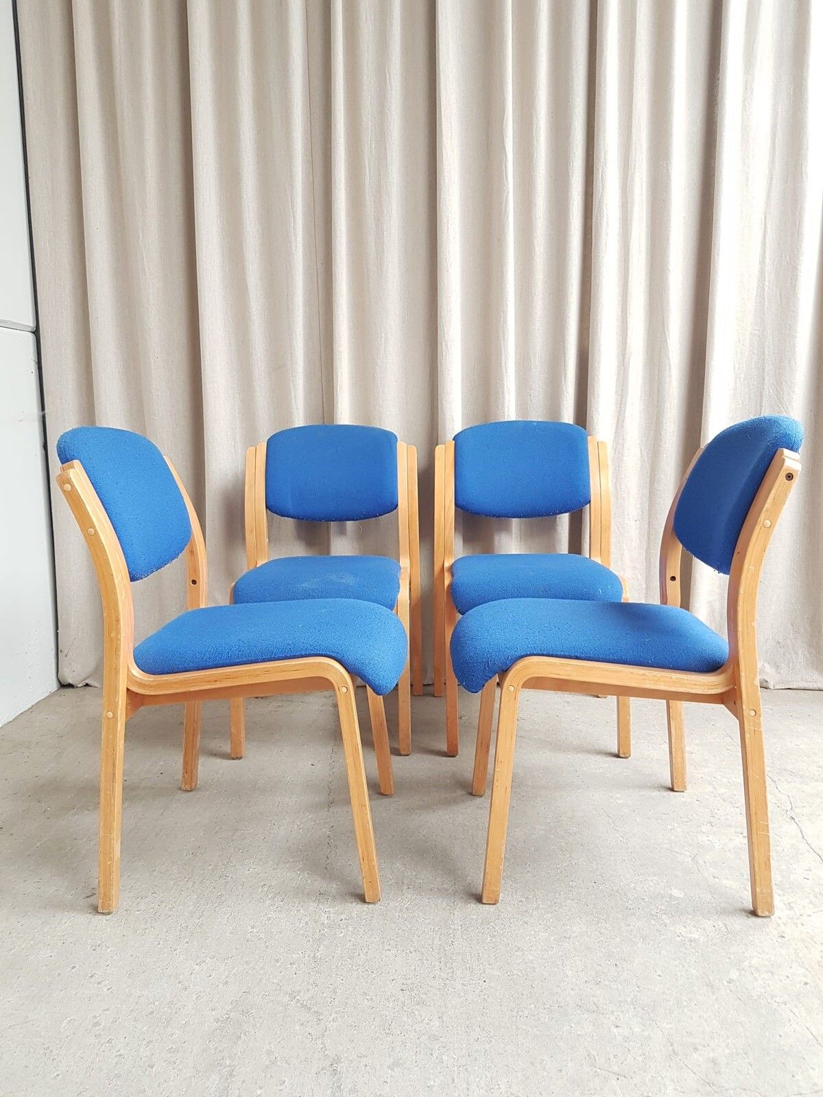 Vtg Late Mid Century Set Of 4 Modernist Style Dining Chairs Scandi Retro R504 photo Furniture