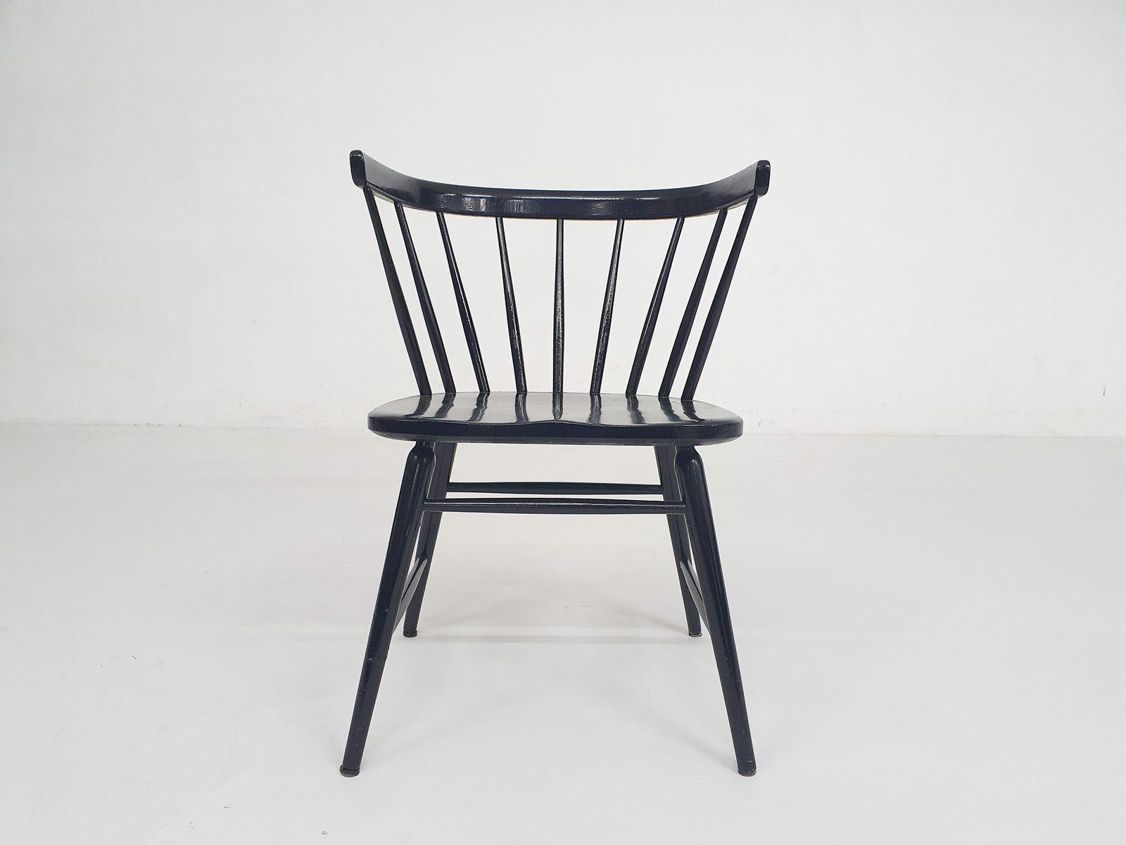 Black Spindle Back Dining Chair Attrb. To Nesto, Denmark 1960's