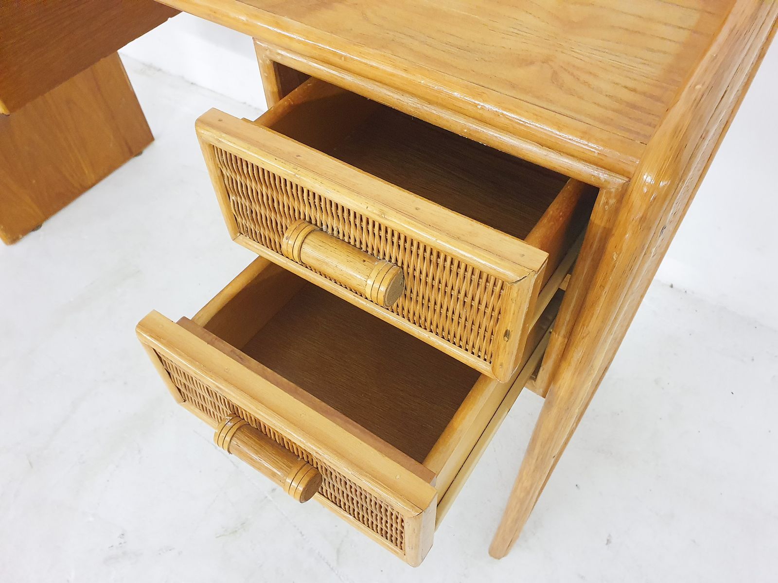 photo for sale Mid Century Rattan Vanity Or Desk, The Netherlands 1970's