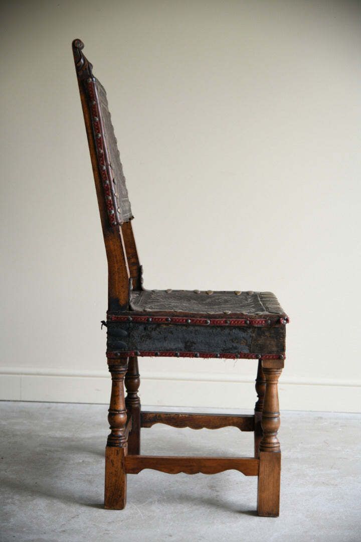 695.0 Antique Portugese Leather Occasional Chair photo