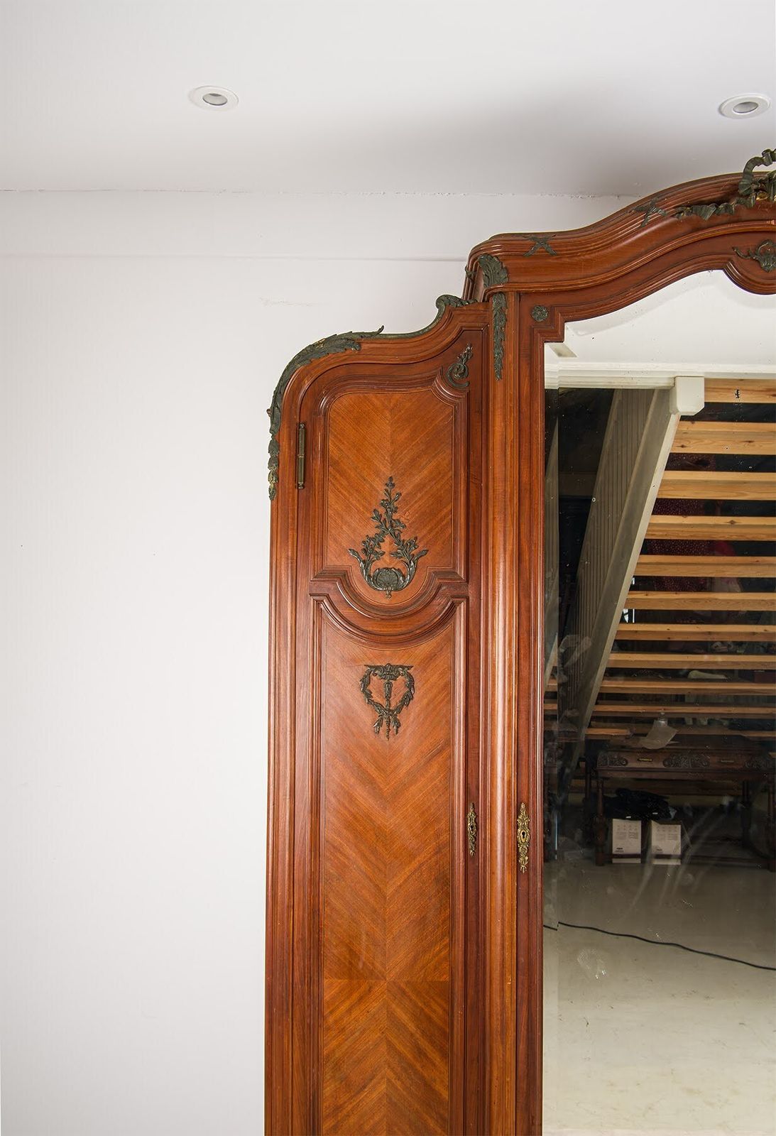 Antique French Mahogany Armoire Wardrobe In The Manner Of François Linke photo Furniture