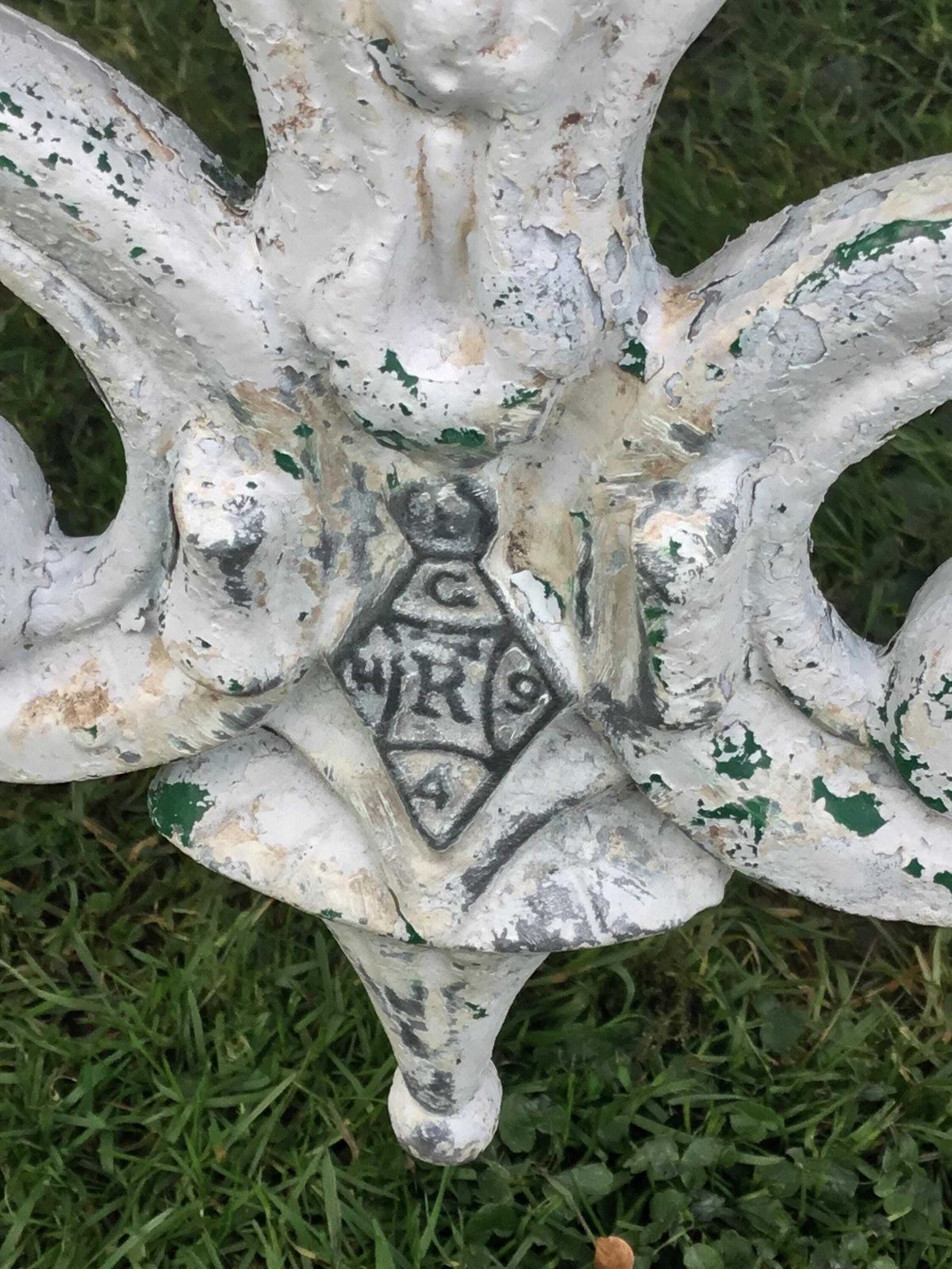 photo for sale Antique Cast Iron Dragon Park, Garden Bench   Registration Stamp Uk 1863
