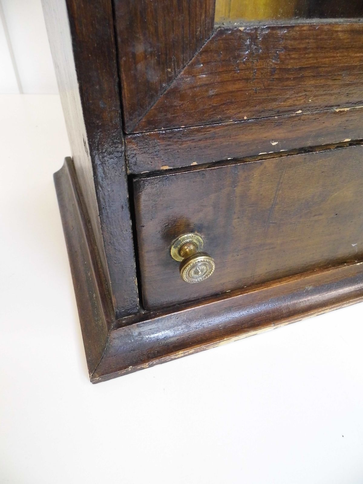 215.0 Antique Glazed Pine Apothecary Medicine Bathroom Cabinet Storage Chest Victorian photo