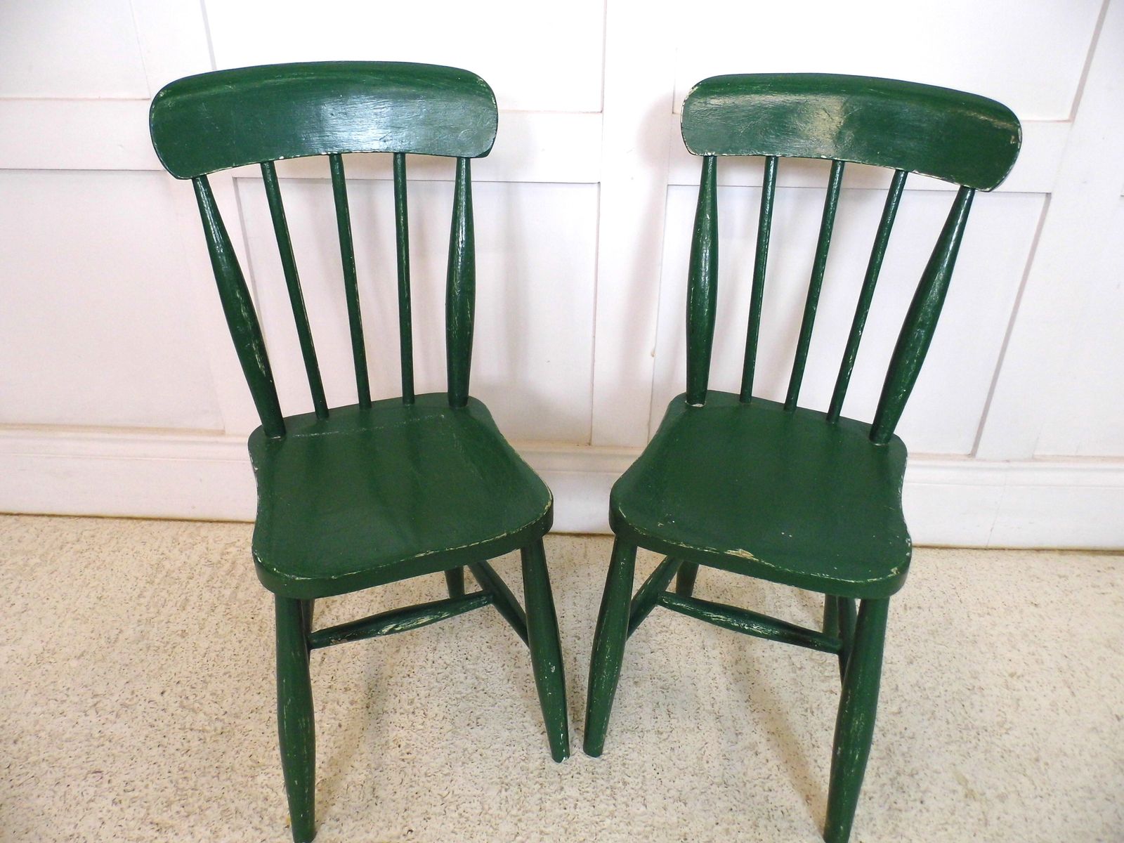 Pair Of Primitive Welsh Childs Farmhouse Folk 19th Century Chairs photo buy