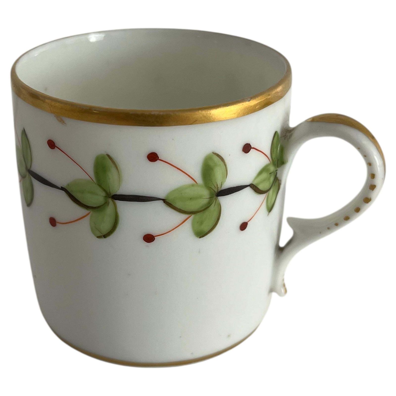 Georgisch handgeschilderd porseleinen koffiekopje van Grainger Worcester, 1800