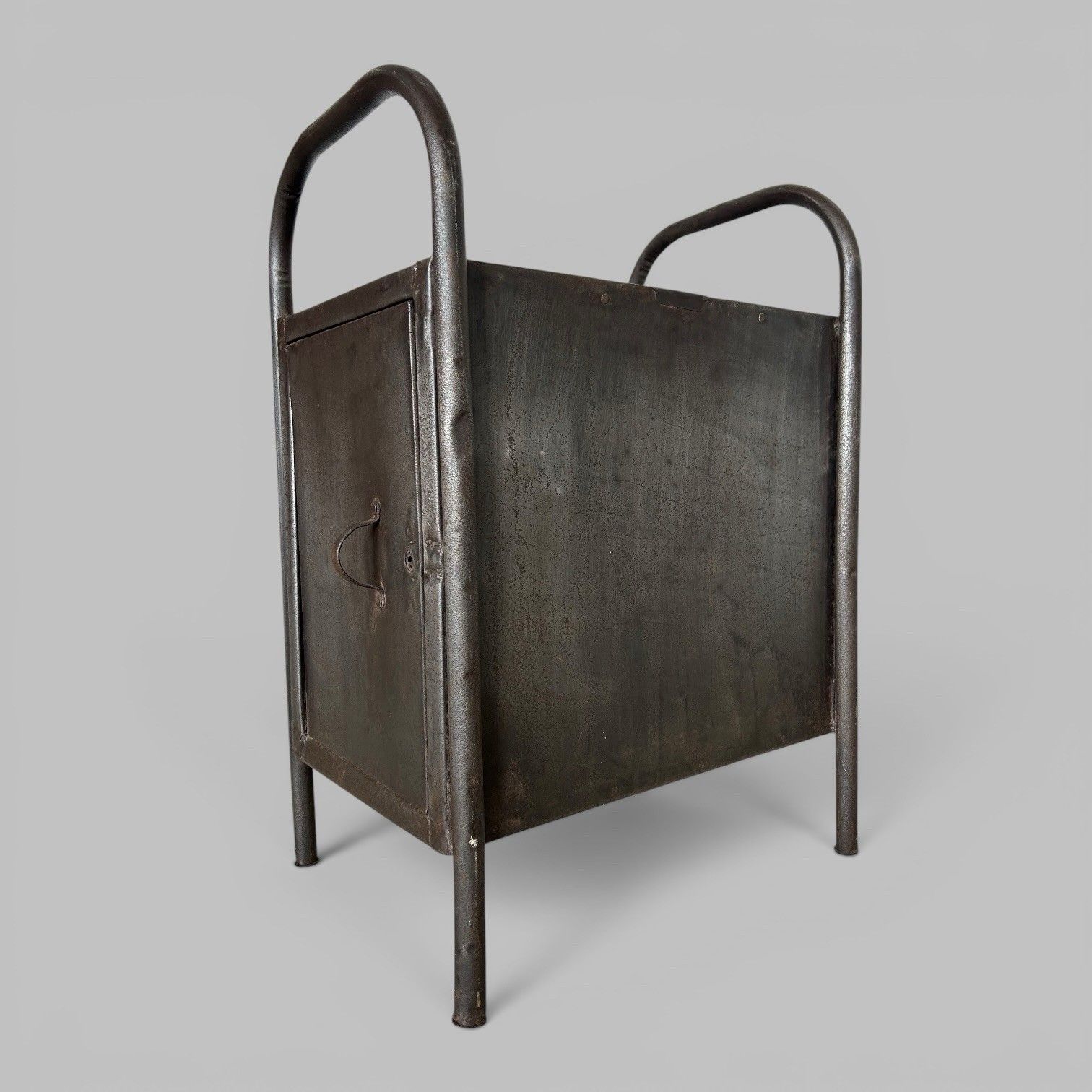 Industrial Metal Cabinet Side Table Vintage Steel Locker Cabinet photo for sale