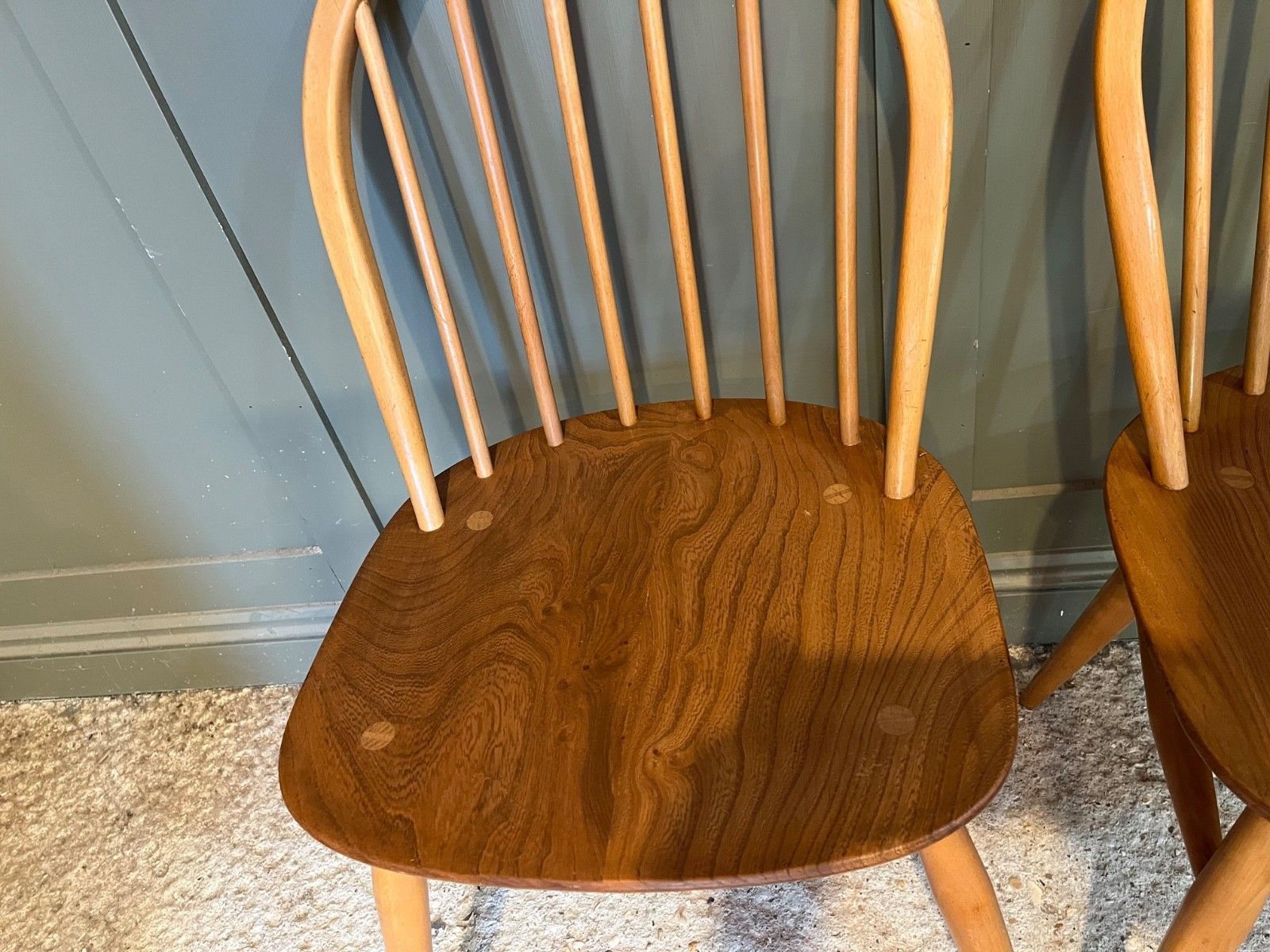 Vintage Ercol Chairs Windsor Dining Chairs Blonde Wood Tone Delivery Available photo Furniture