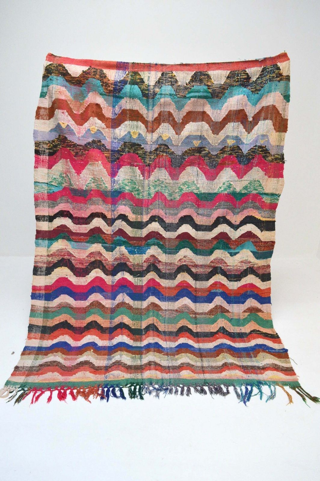 Vintage Moroccan Hanbal Rug Flatweaved Berber Carpet