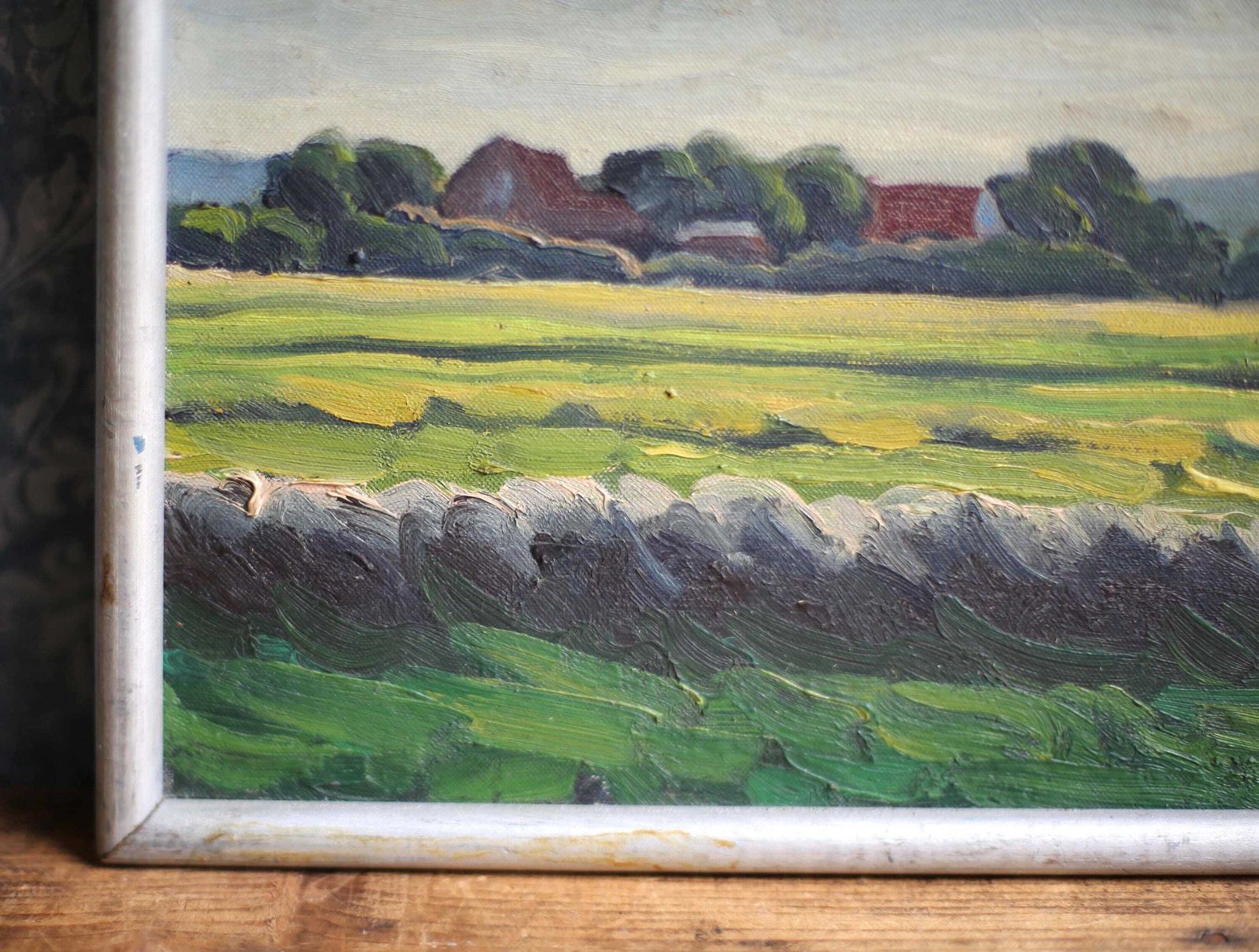 Original Landscape Oil Painting Vintage Impressionist Scene By B Kowalski photo vintage