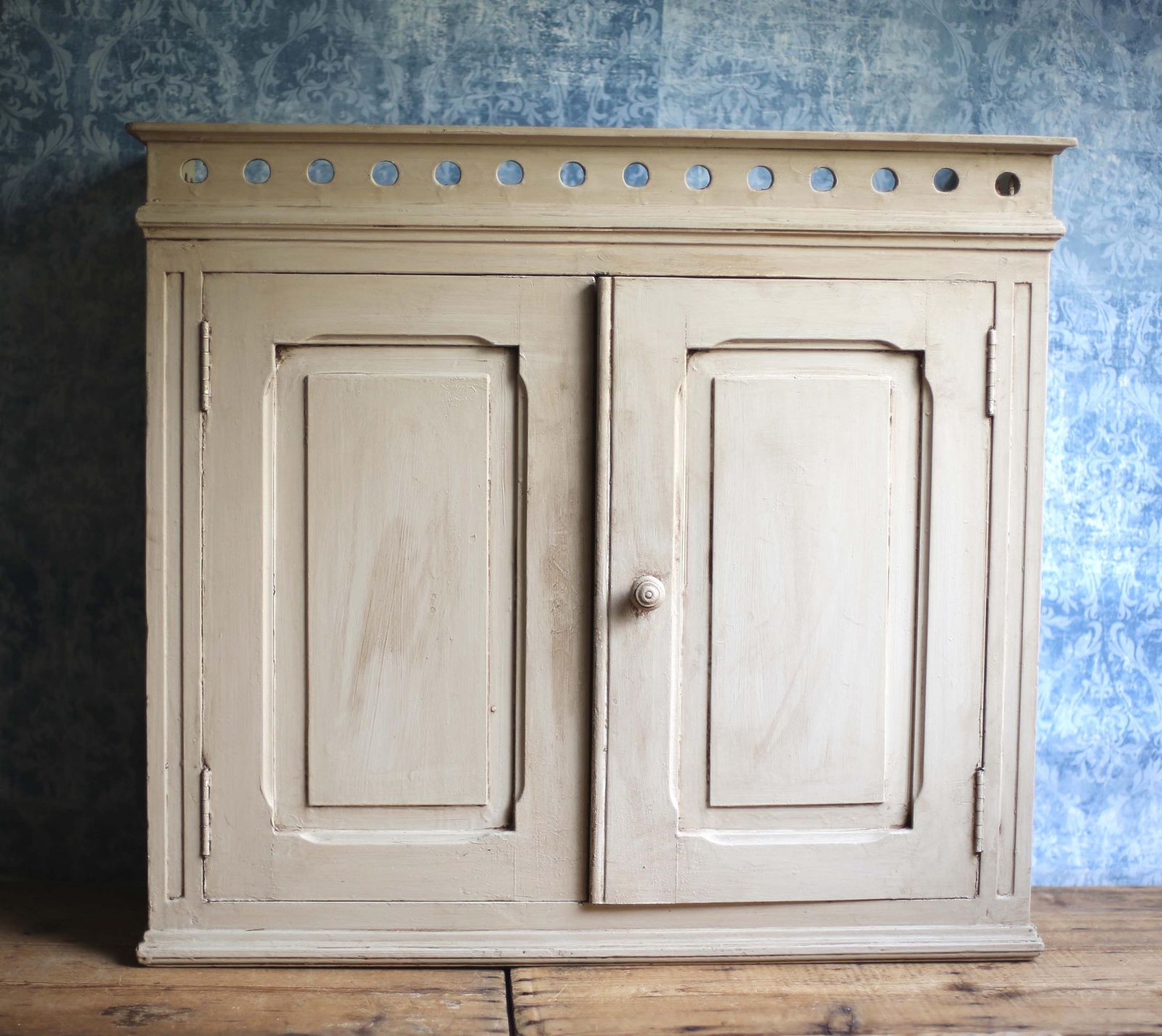 Antique Wooden Cabinet Painted Carved Kitchen Cupboard Unit photo buy