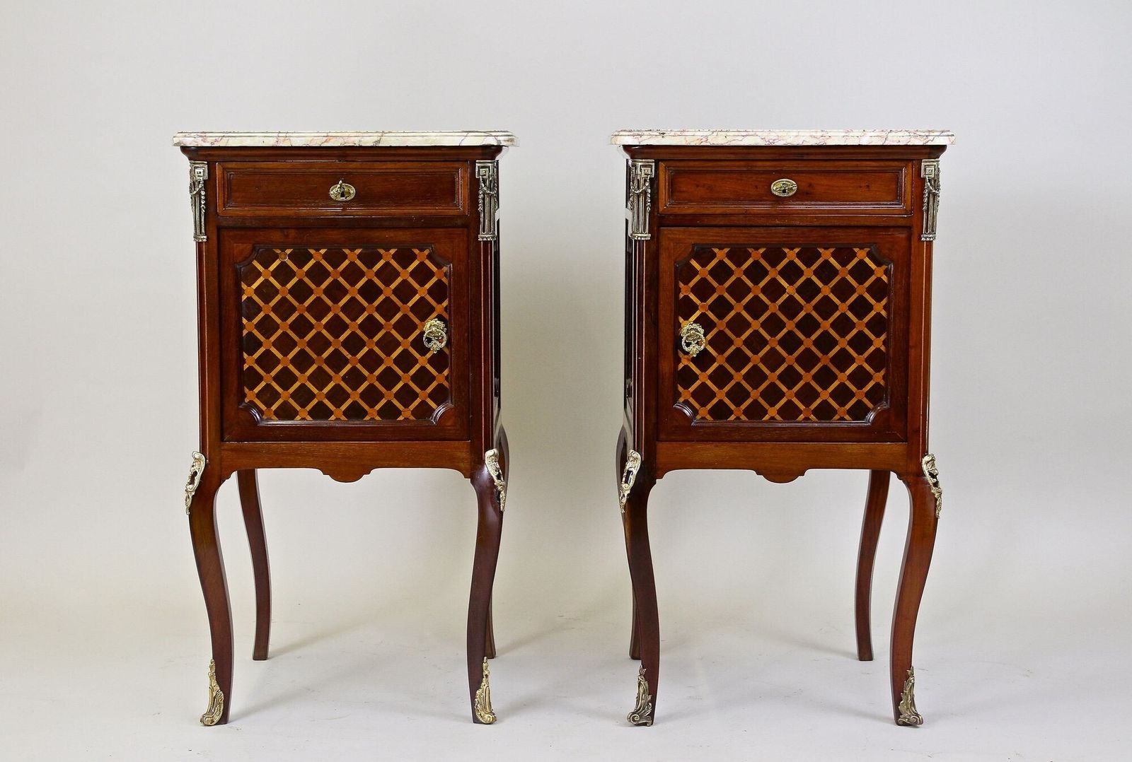 19th Century Pair Of Transitional Nightstands/ Side Tables, France Ca. 1870 photo furniture