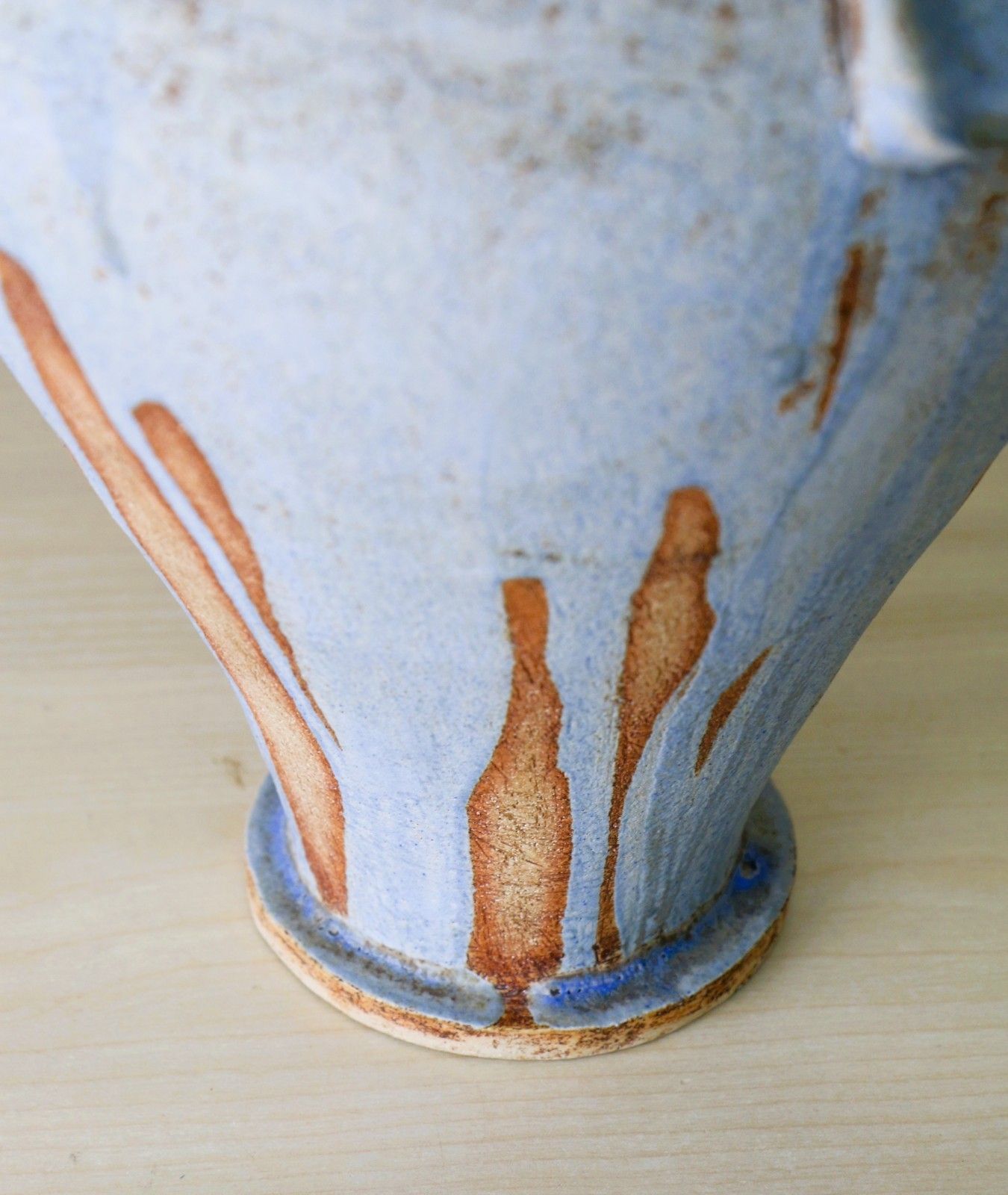 photo for sale Large Ceramic Vase Studio Pottery By Jean Langdon Classic Urn Styled Blue Brown