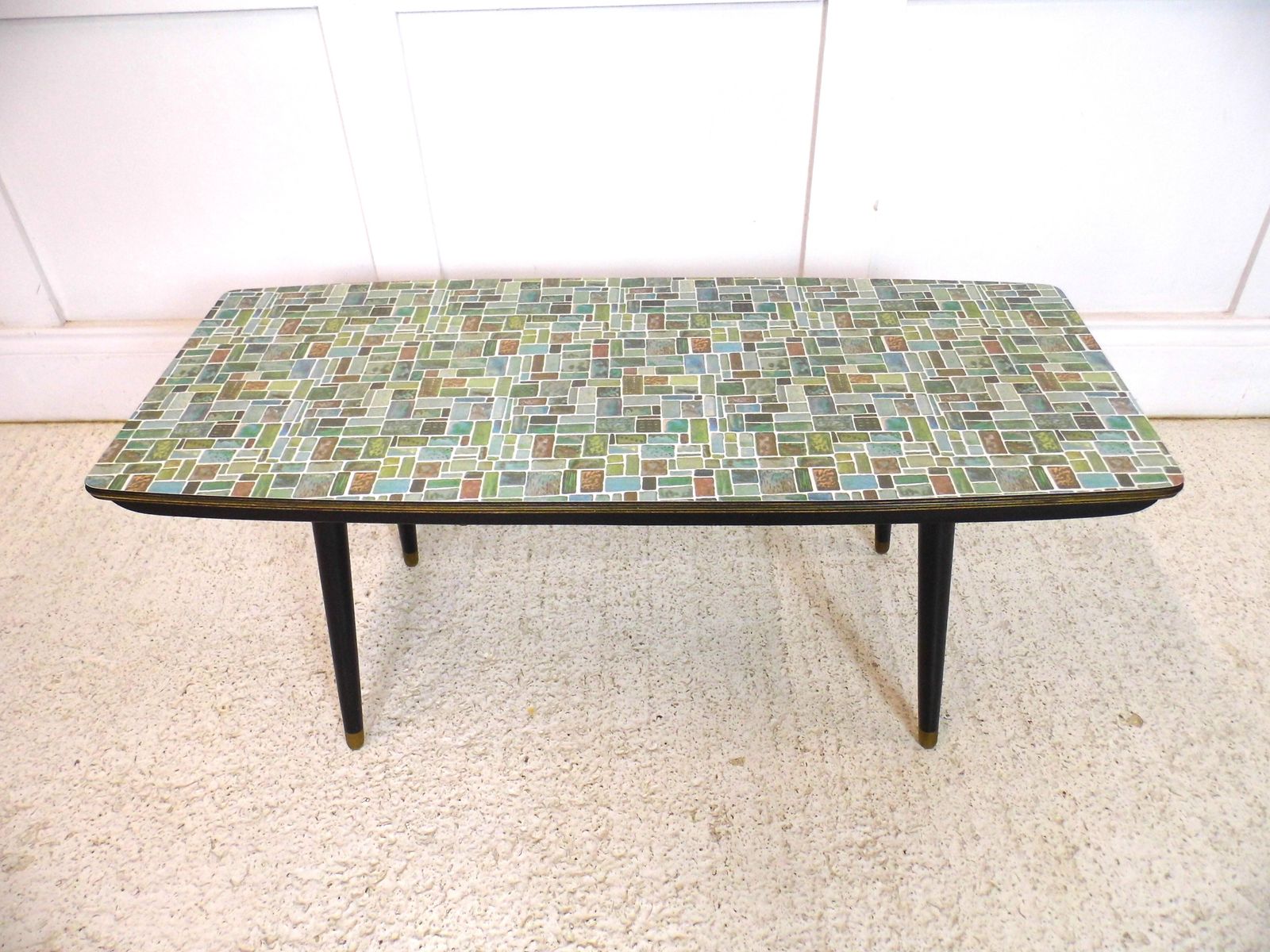 Opal Kleinmöbel: Formica Mosaic Topped Coffee Table Plant Stand 1950s German photo Furniture