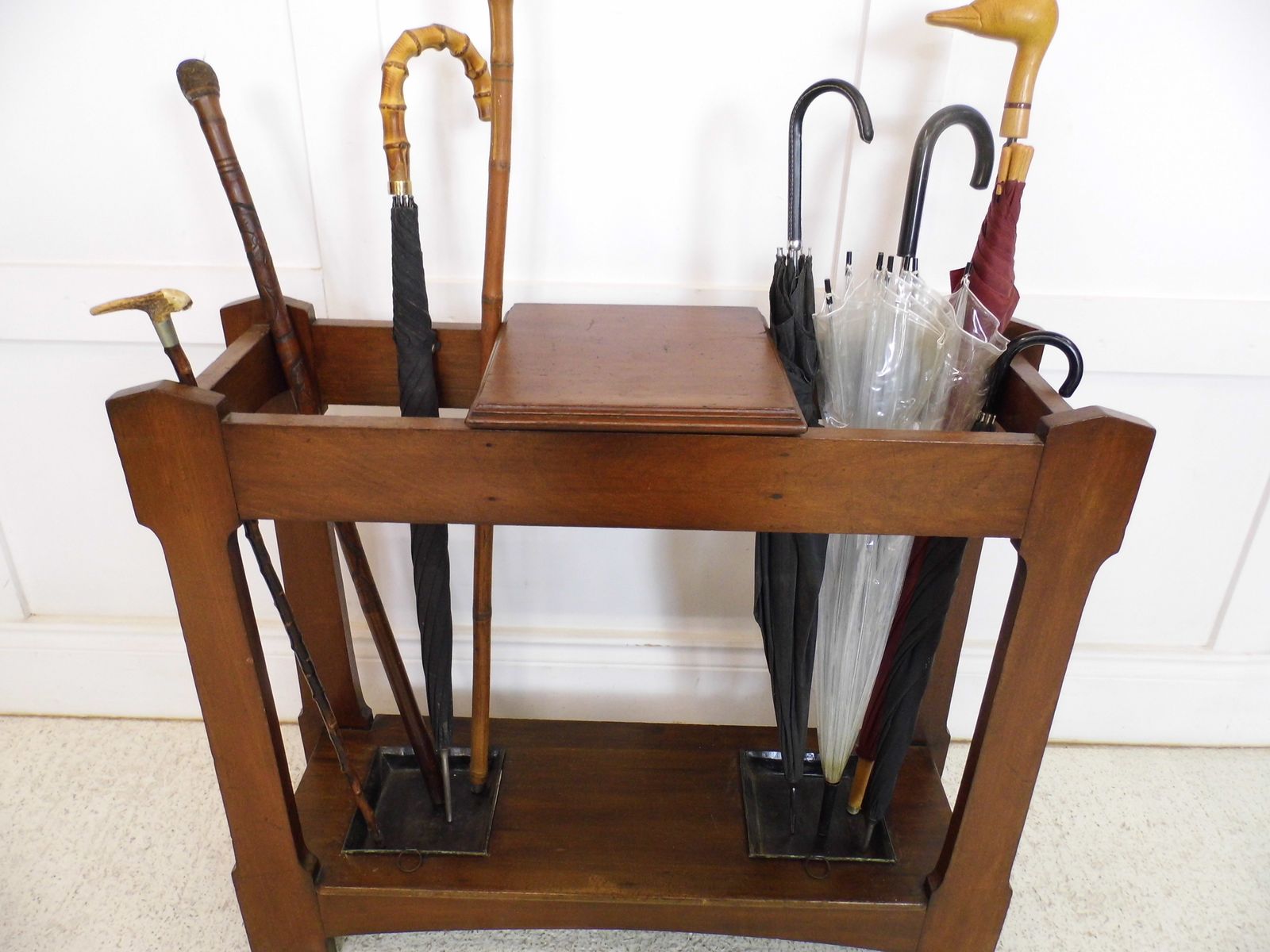 Antique Edwardian Mahogany Umbrella Stand / Stick Stand Arts & Crafts Hall Stand photo for sale