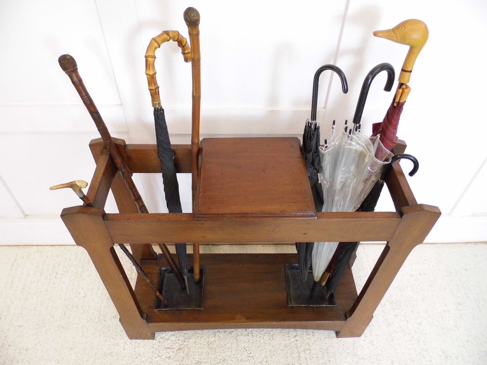 Antique Edwardian Mahogany Umbrella Stand / Stick Stand Arts & Crafts Hall Stand photo vinterior