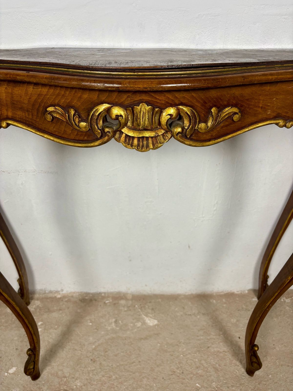 Franse consoletafel in Louis XV-stijl, walnoot, jaren 1930 photo vinterior