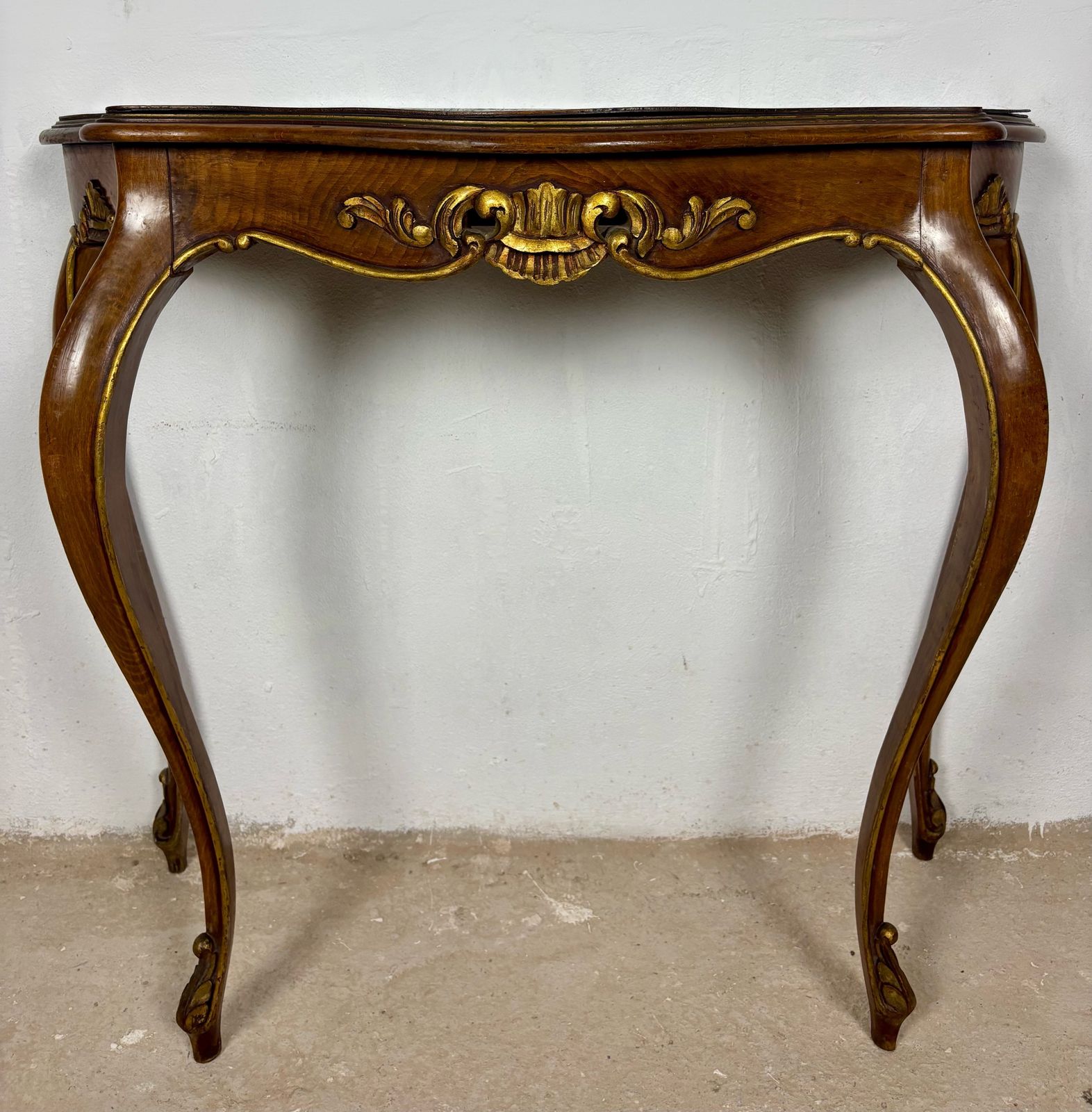 Franse consoletafel in Louis XV-stijl, walnoot, jaren 1930 photo vintage