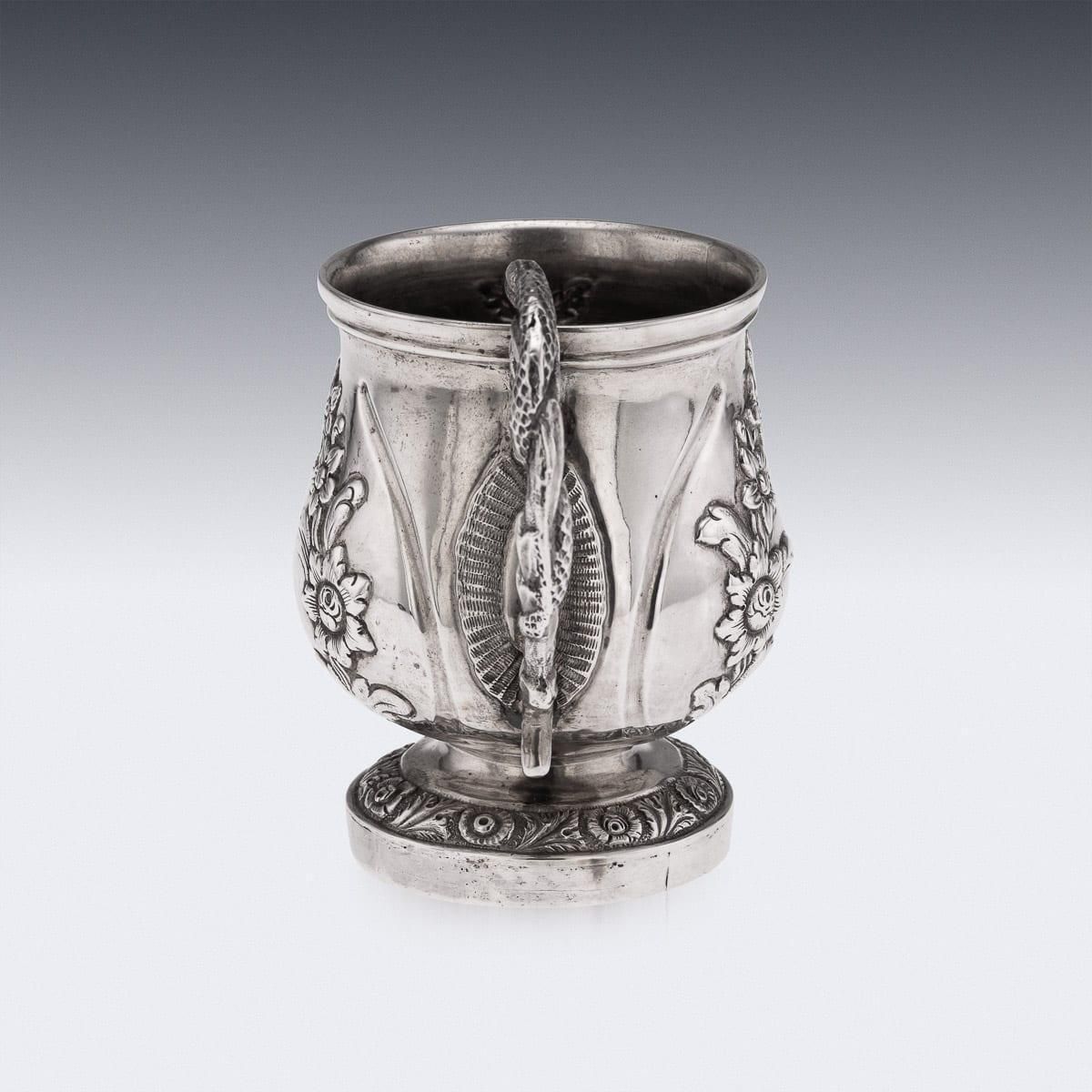 Antique 19th Century Indian Colonial Solid Silver Christening Mug C.1860 photo Home Decor