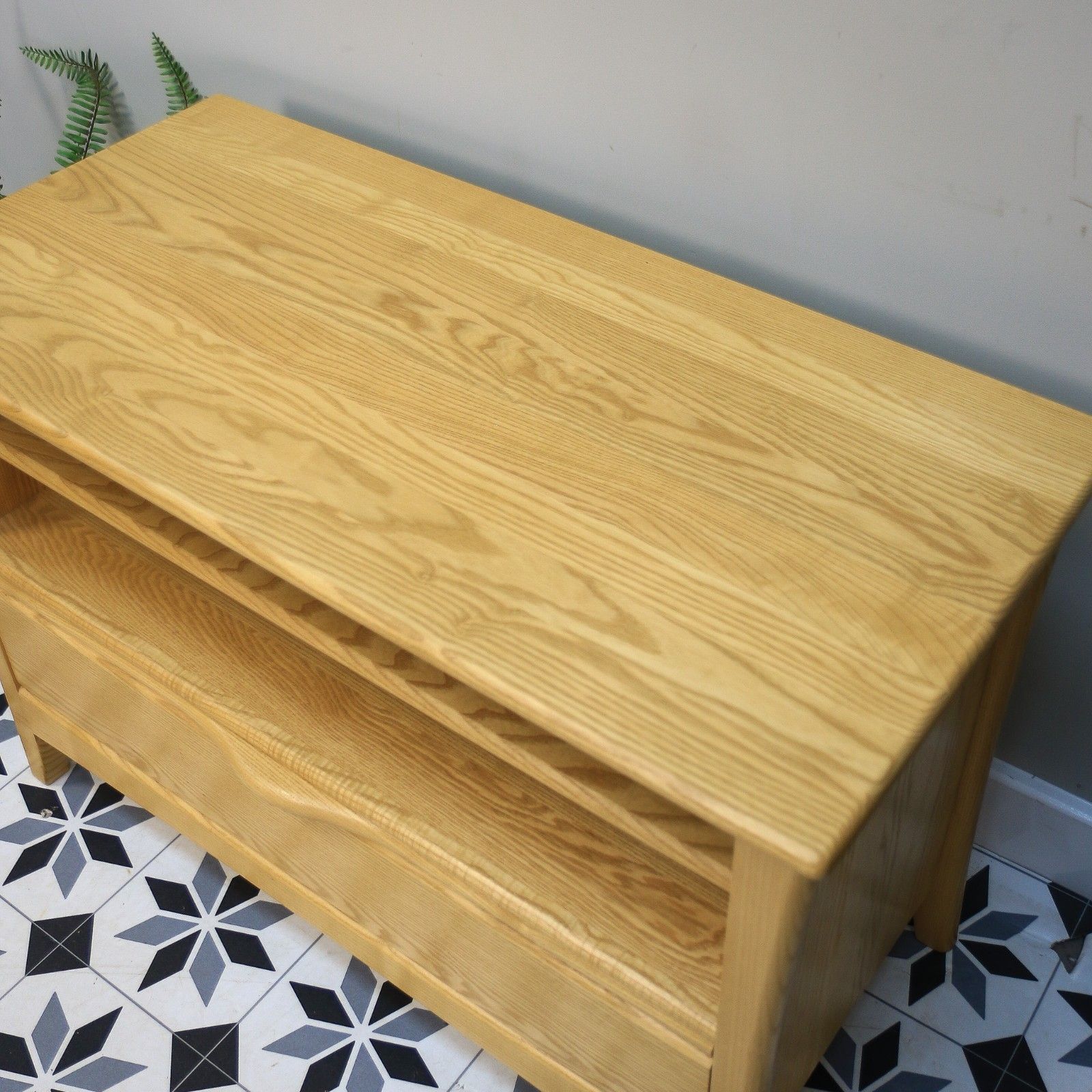 photo for sale Ercol Tv Media Stand In Elm And Ash, Light Blonde Finish.