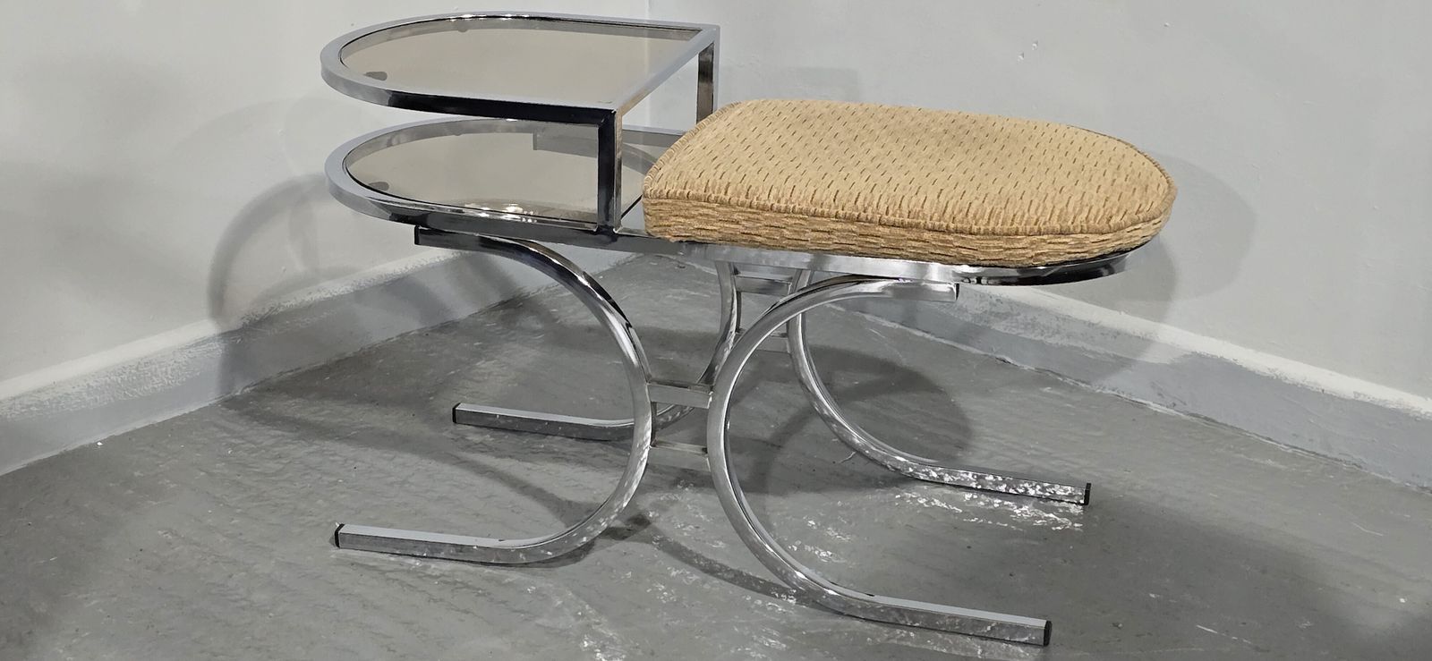 Mid Century Chrome Hall Seat photo for sale
