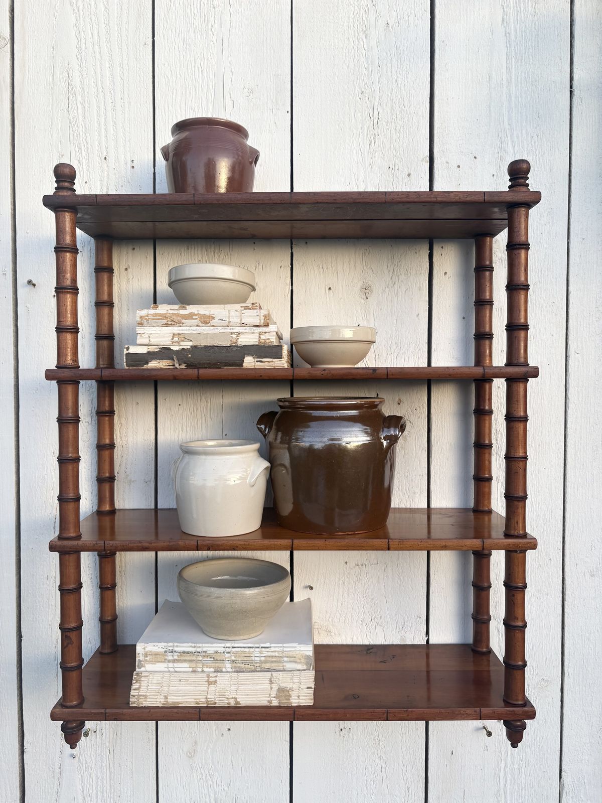 French Faux Bamboo Wall Shelves
