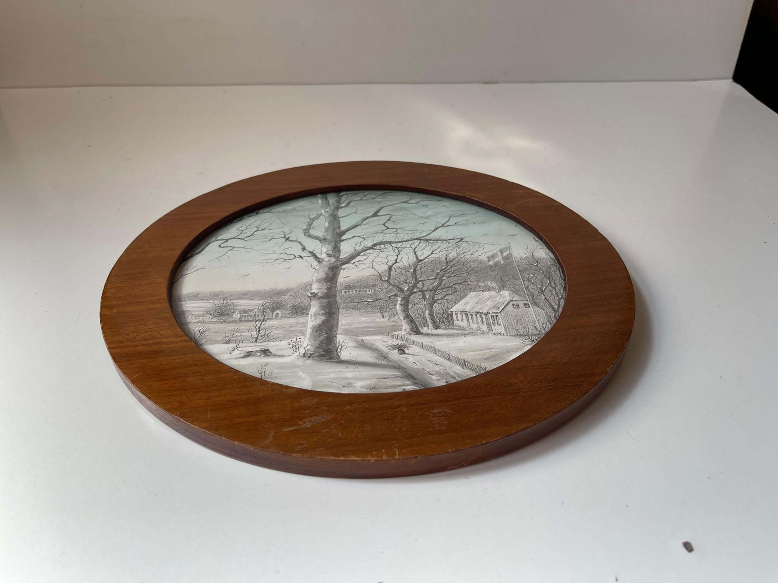 Antique Idyllic Oval Drawing By A Danish Flora Danica Artist photo buy