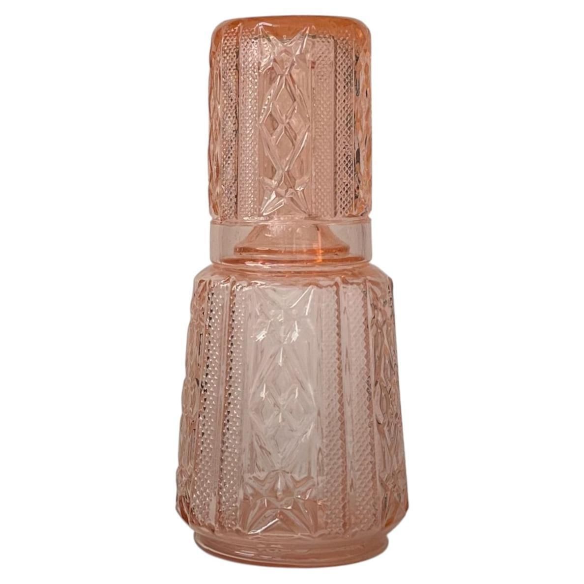 Pink Art Deco Decanter By Brockwitz, Germany 1920s