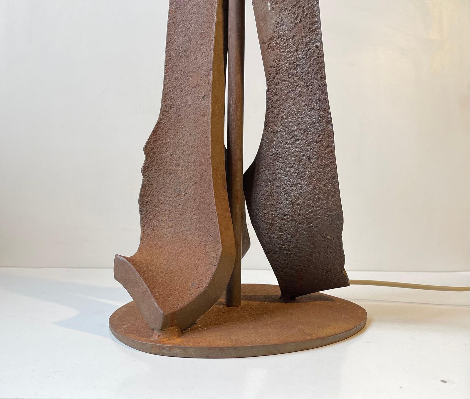 1970s Brutalist Steel Table Lamp Made From The Ship Bow Of 'Princess Margrethe' photo Lighting