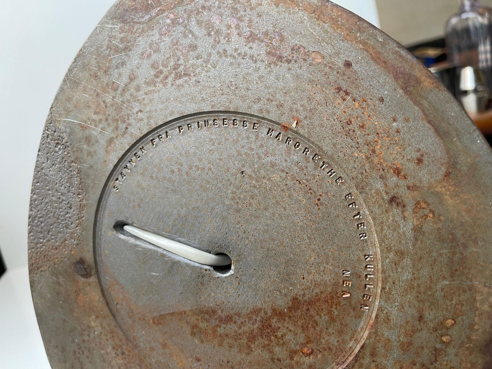 1970s Brutalist Steel Table Lamp Made From The Ship Bow Of 'Princess Margrethe' photo vintage