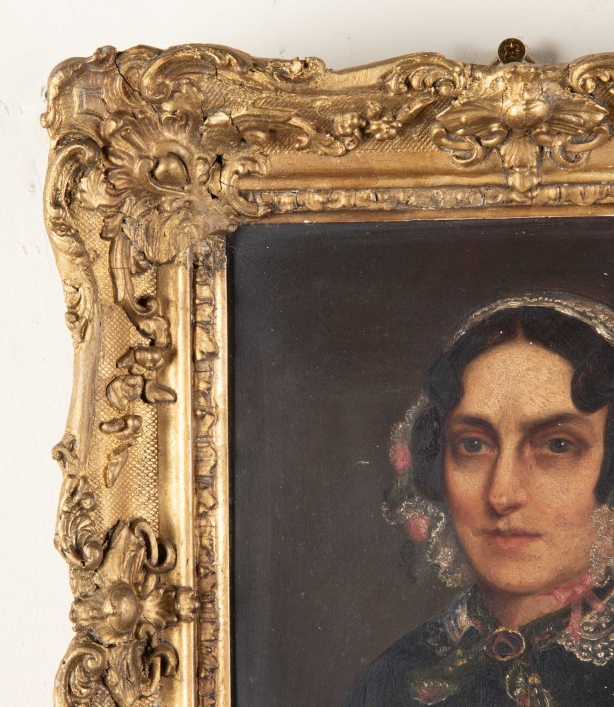 19th Century Victorian Oil Portrait Of A Lady photo furniture