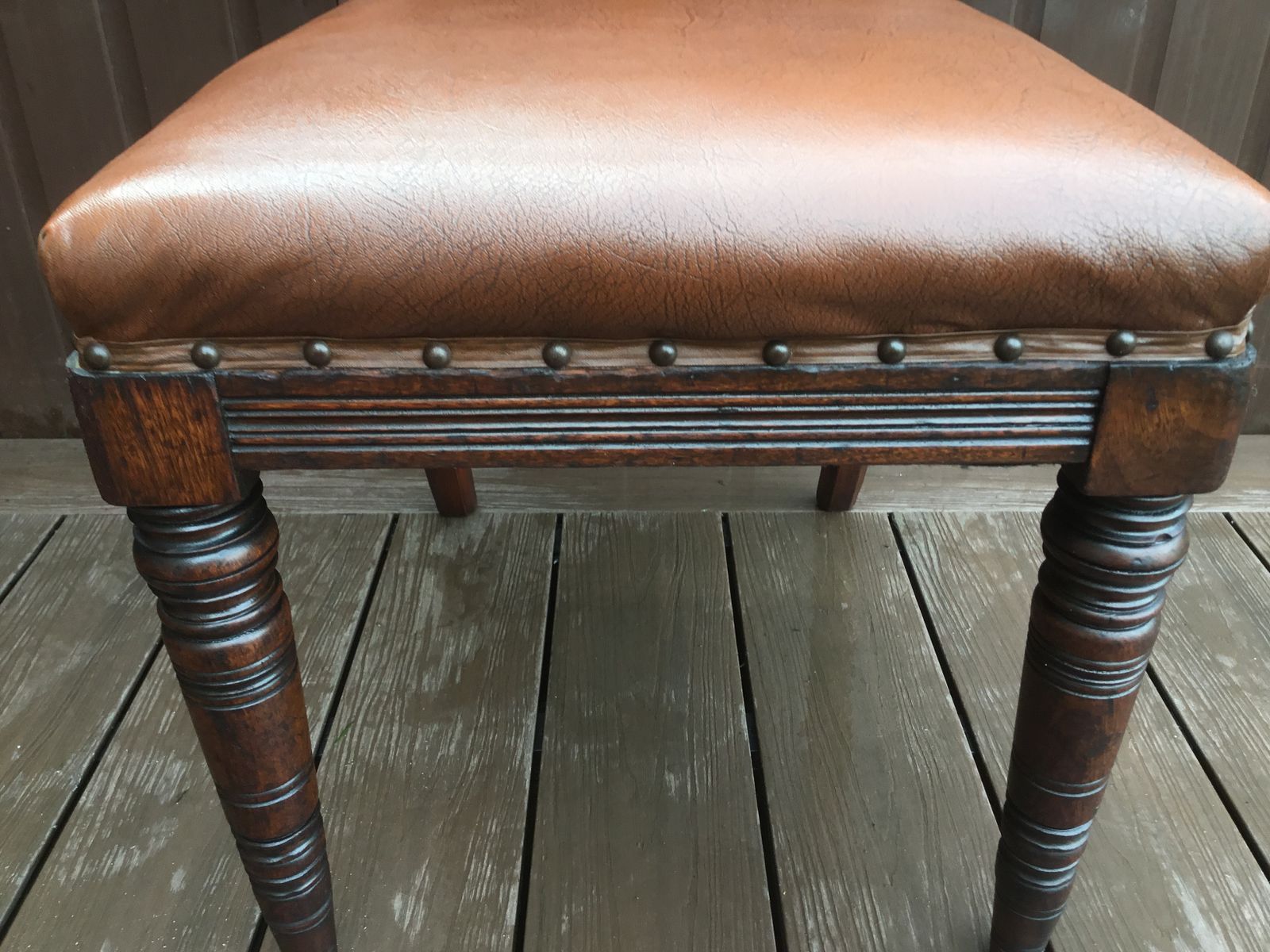 Victorian Oak And Mahogany Leather Side Chair. Excellent Condition photo buy