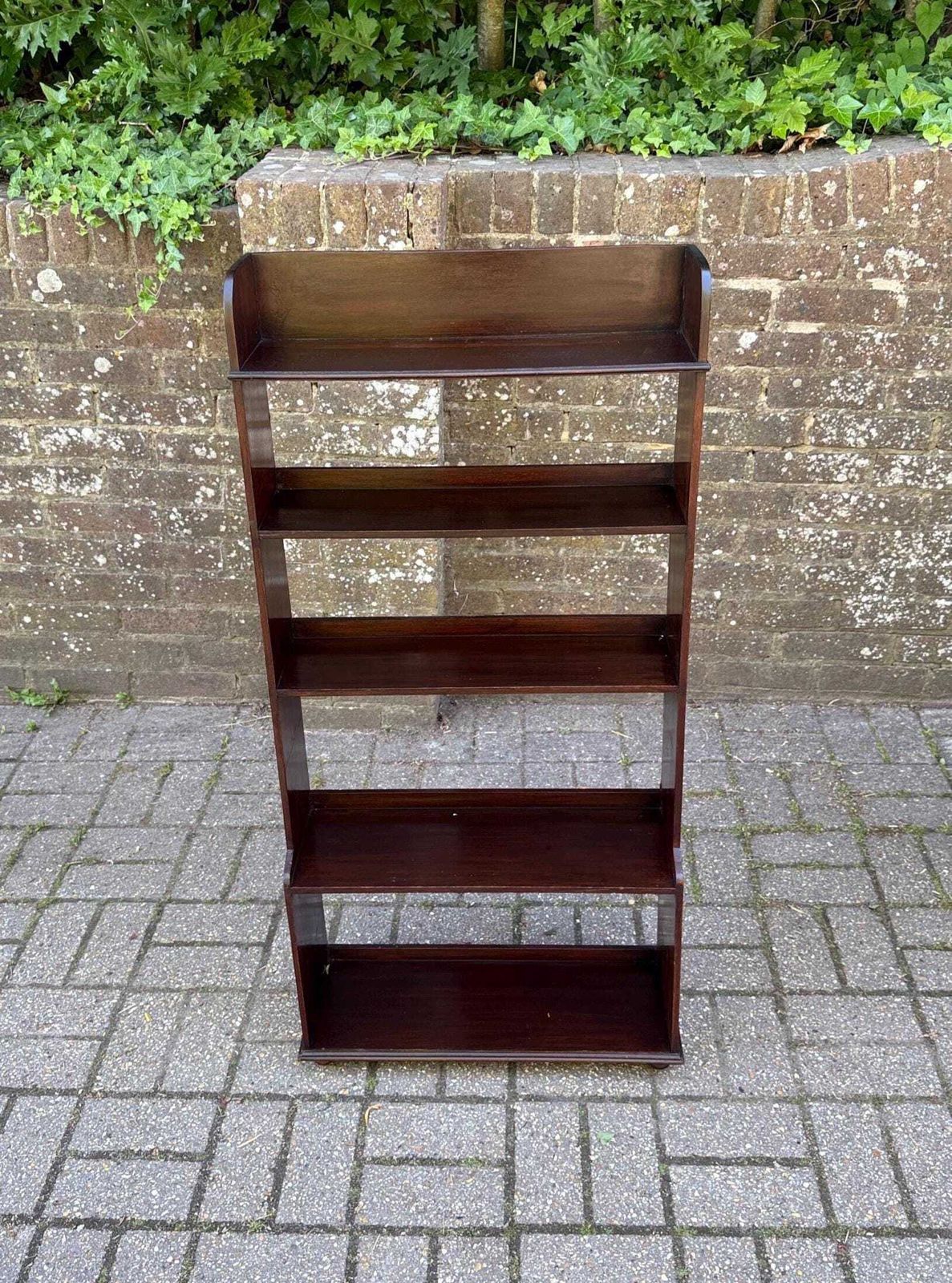 Victorian Mahogany Open Bookcase Display Shelving Antique Parlour Furniture (54cm W, 111cm H)