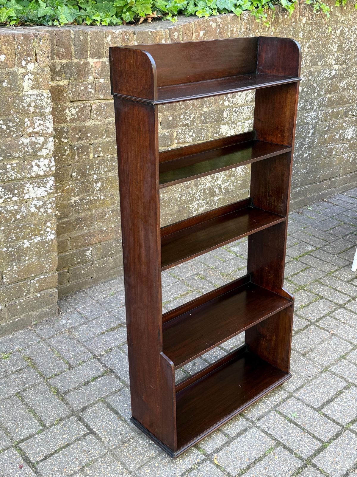 Victorian Mahogany Open Bookcase Display Shelving Antique Parlour Furniture (54cm W, 111cm H) photo for sale