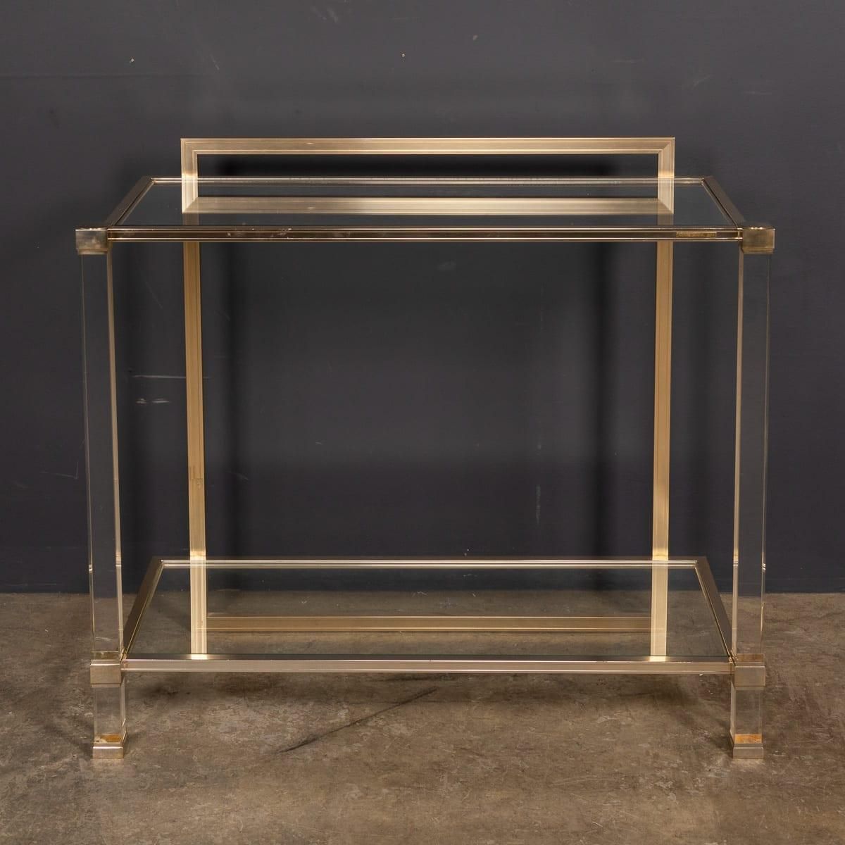 20thc French Brass & Lucite Console Table By Pierre Vandel C.1970 photo furniture