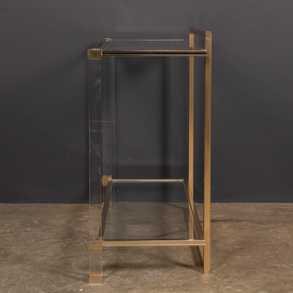 20thc French Brass & Lucite Console Table By Pierre Vandel C.1970 photo Furniture