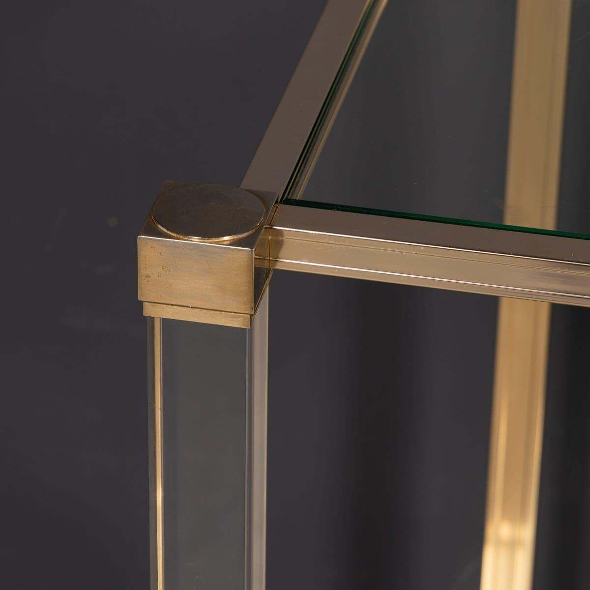 photo for sale 20thc French Brass & Lucite Console Table By Pierre Vandel C.1970