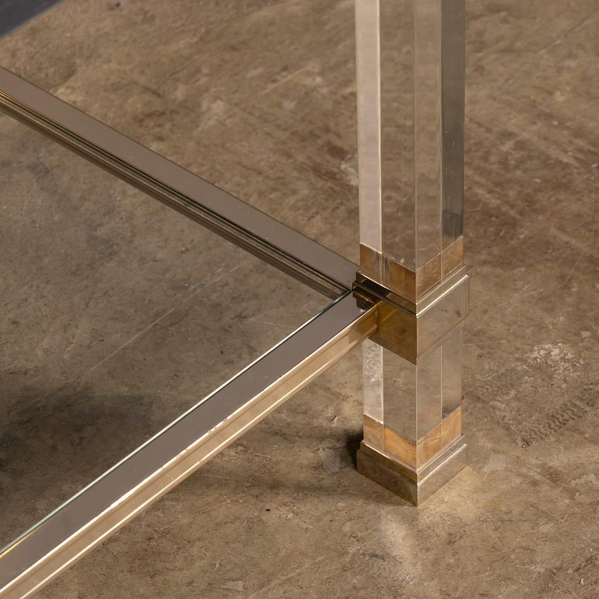 photo vinterior 20thc French Brass & Lucite Console Table By Pierre Vandel C.1970