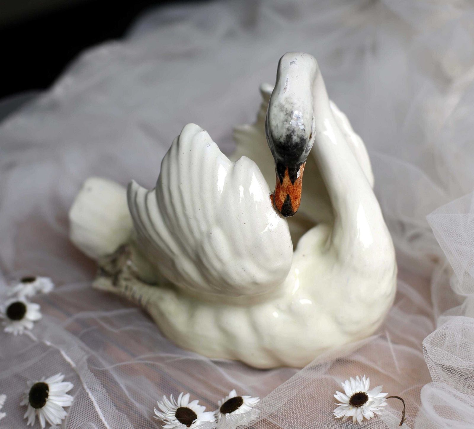 Antique French Majolica Swan Pot Delphin Massier Fils Vallauris photo vinterior