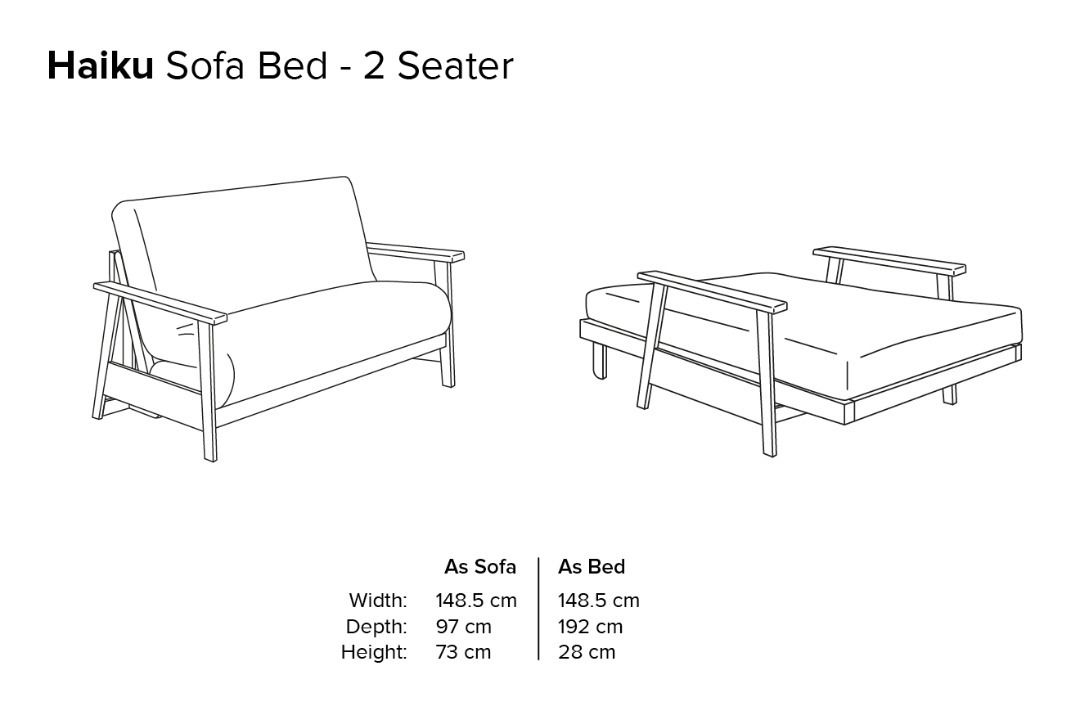 Futon Company Scandinavian, Minimalist, Haiku Solid Birch Sofabed With Storage Drawer And Upgraded Mattress photo vintage