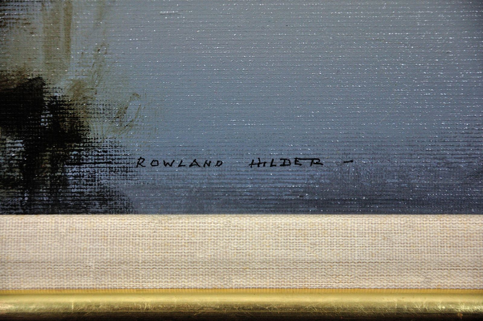 Rowland Hilder 1905 To 1993. British. River Bure, Norfolk. East Anglia. 1950s Framed Oil Painting Of The Norfolk Broads Landscape. Tugboat And Barges. photo for sale
