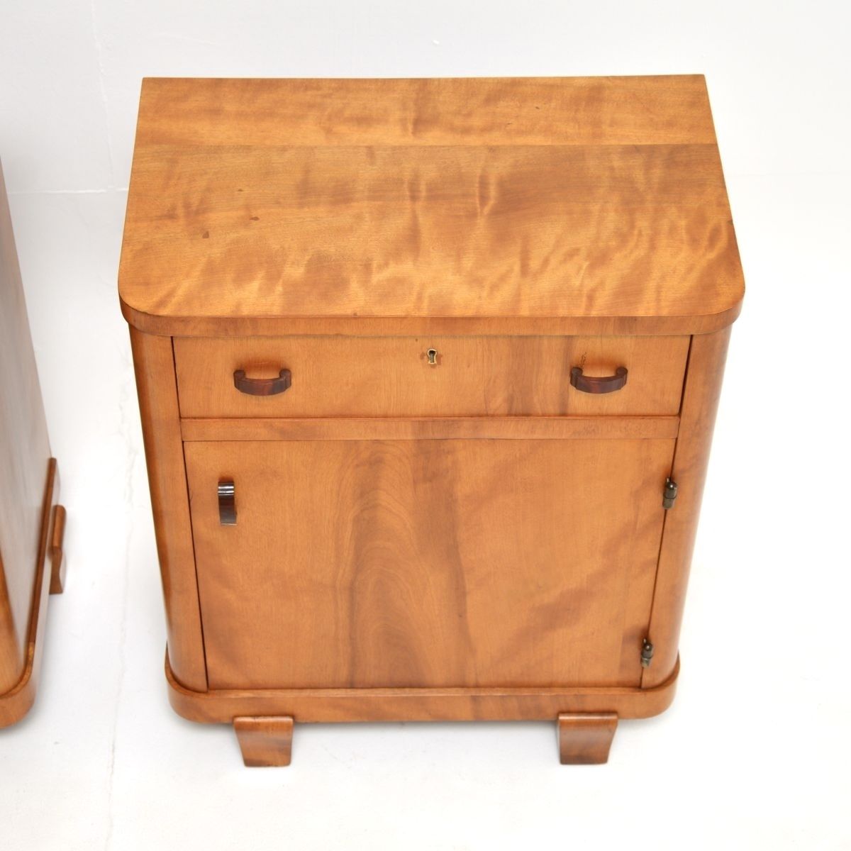 Pair Of Swedish Art Deco Walnut Bedside Cabinets photo vinterior