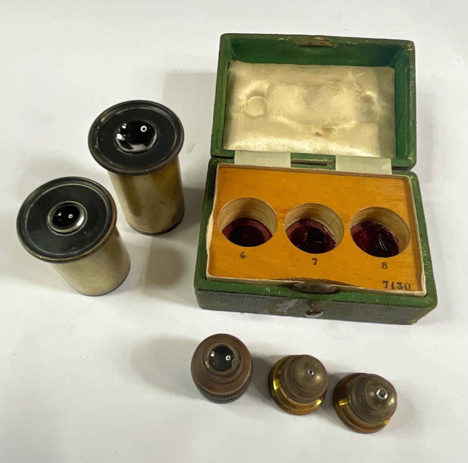 Antique French Microscope With Case And Accessories, 1870. Medical Scientific. photo for sale