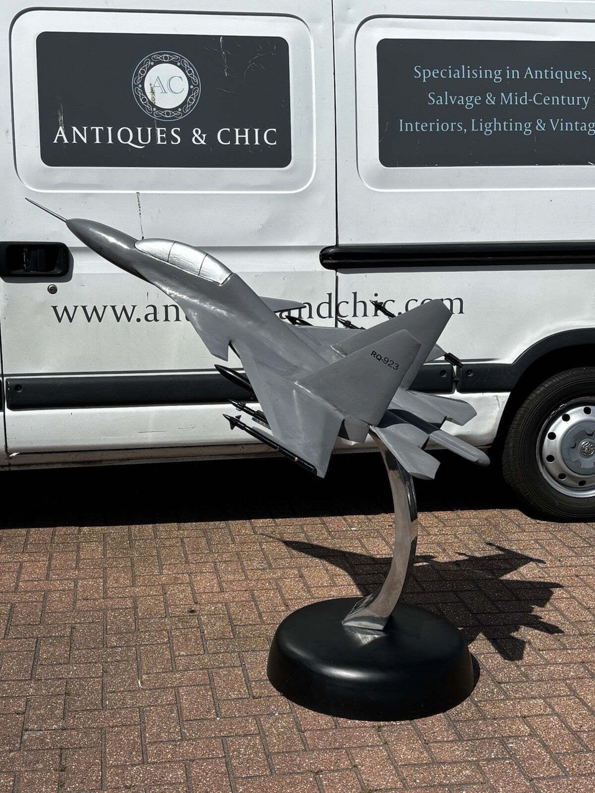 Huge Metal Model Of A Fighter Jet. Ex Museum Display Piece photo furniture