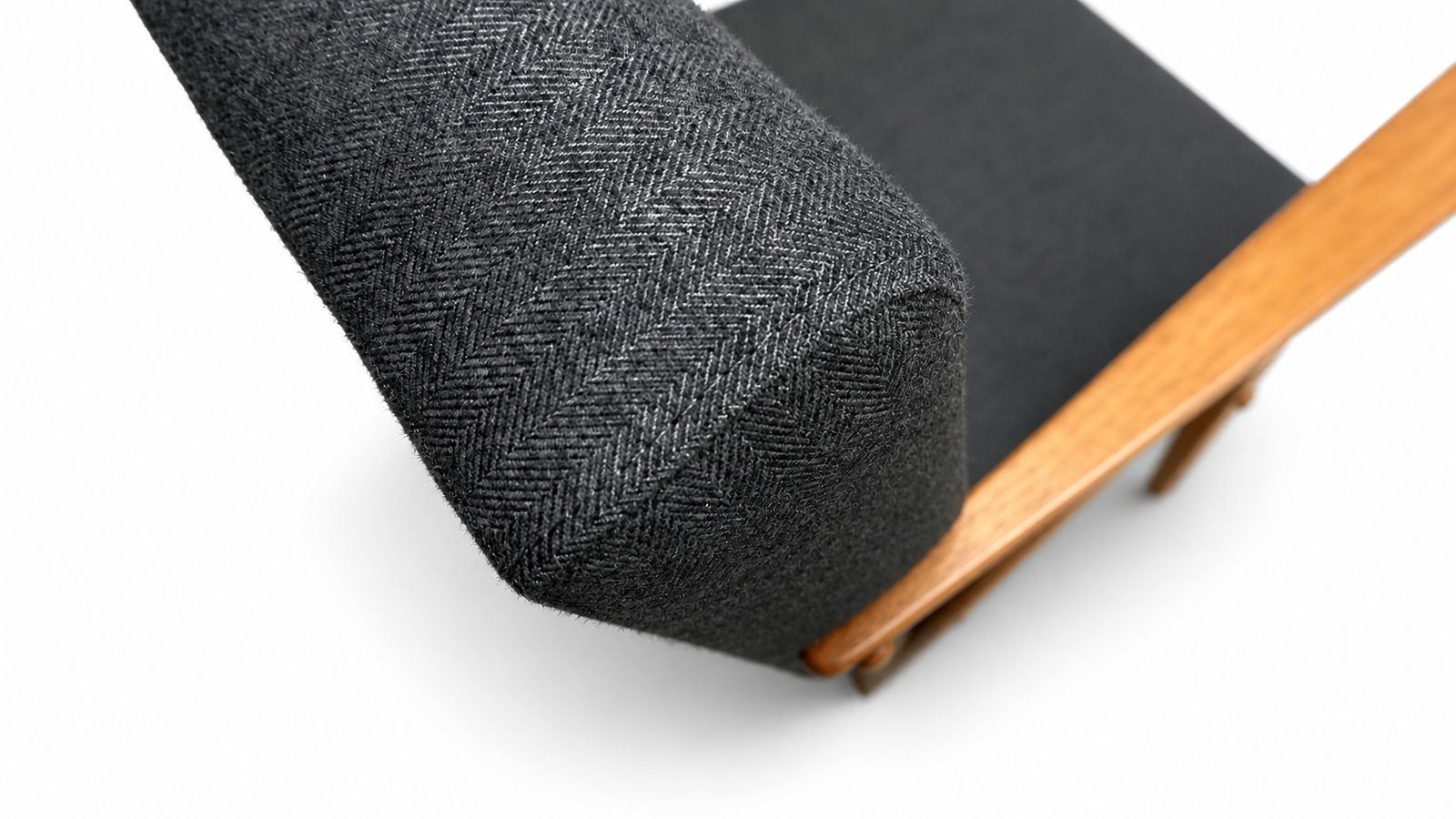 1960 Model B 310 Var Mid Century Easy Chair In Charcoal Grey Tweed photo vinterior