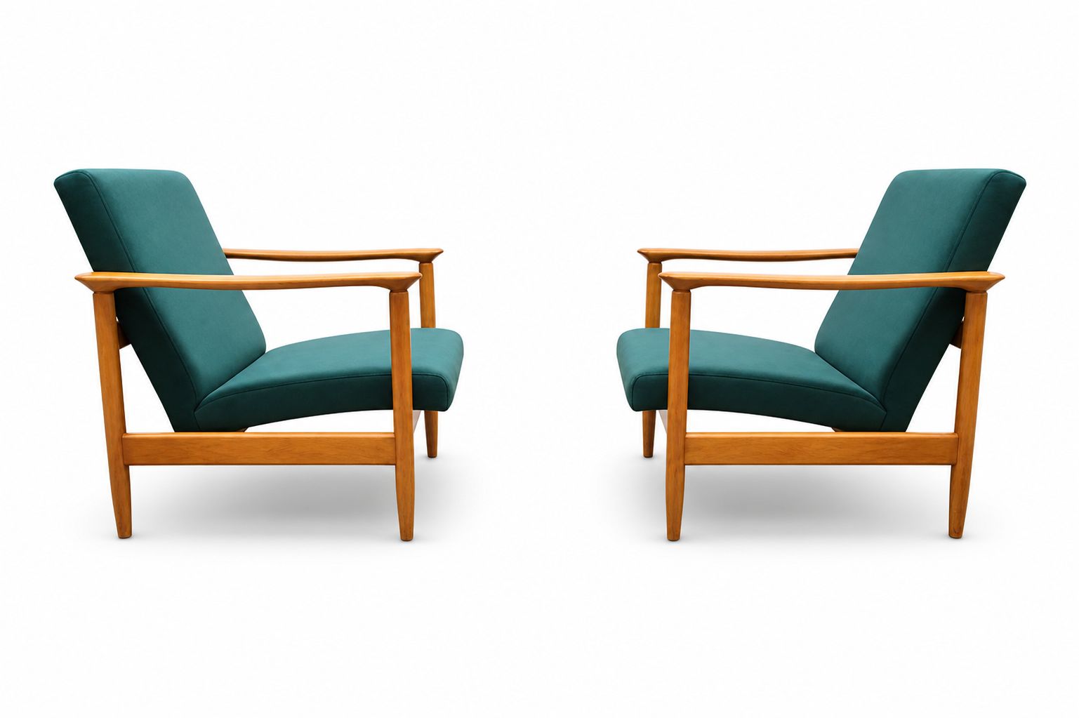 1965 Chair By Edmund Homa, Model Gfm 142 In Green Velvet photo for sale